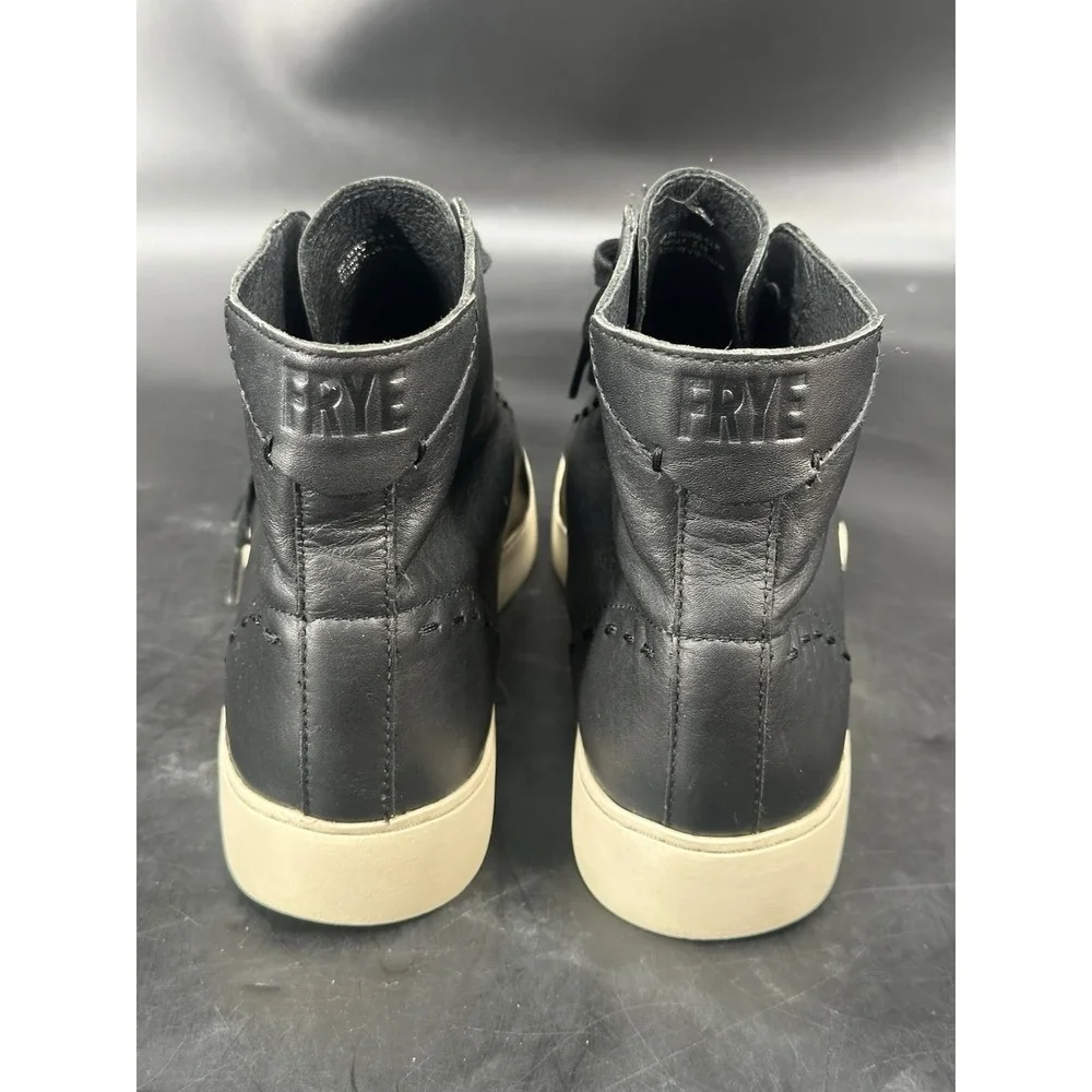 Frye Lena Hiker Black Leather High Top Sneakers Ankle Women's Sz‎ 8M (3470390)